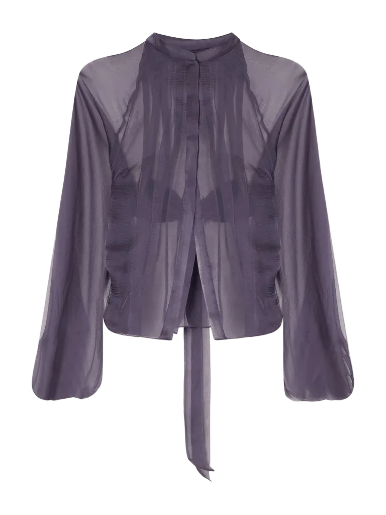 Alyona cut-out silk blouse
