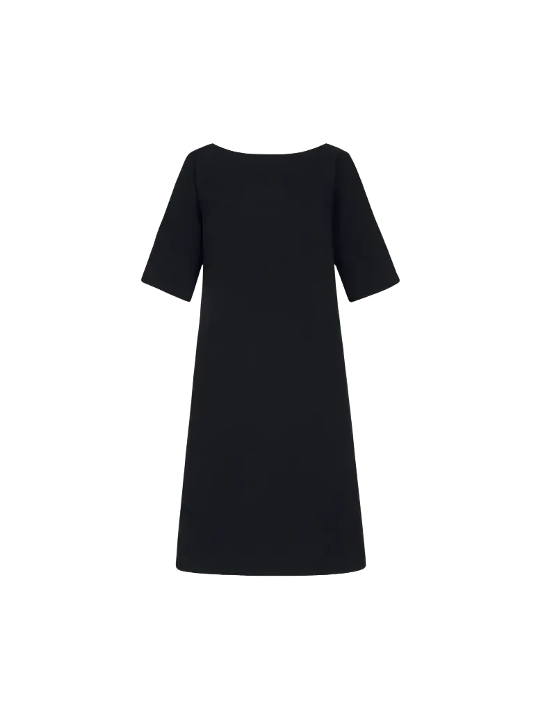Tie-Detailed Wool-Blend Shift Dress