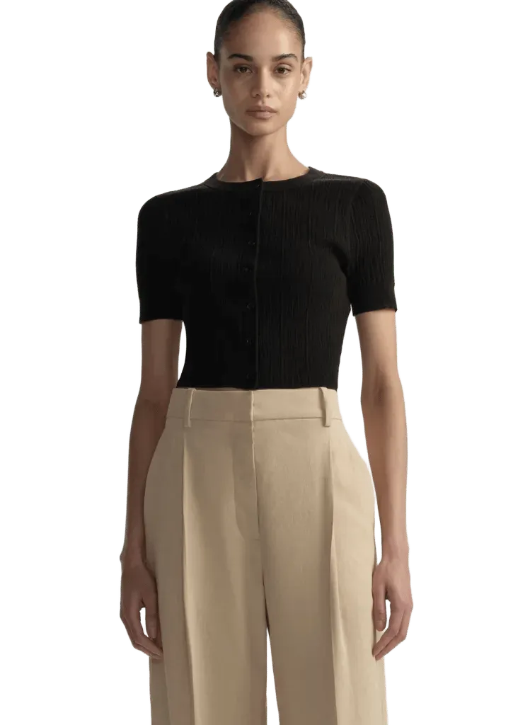 Lottie Fine Cotton Cropped Cardigan