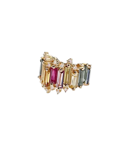18kt gold ring with sapphires and diamonds