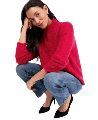 Women's 100% Cashmere Cable-Knit Funnel-Neck Pullover Sweater, Macy's Exclusive