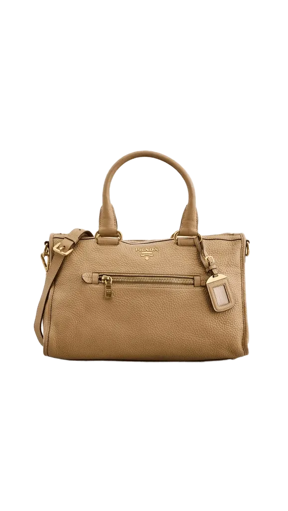 Prada Vitello Daino Convertible Zip Medium Tote