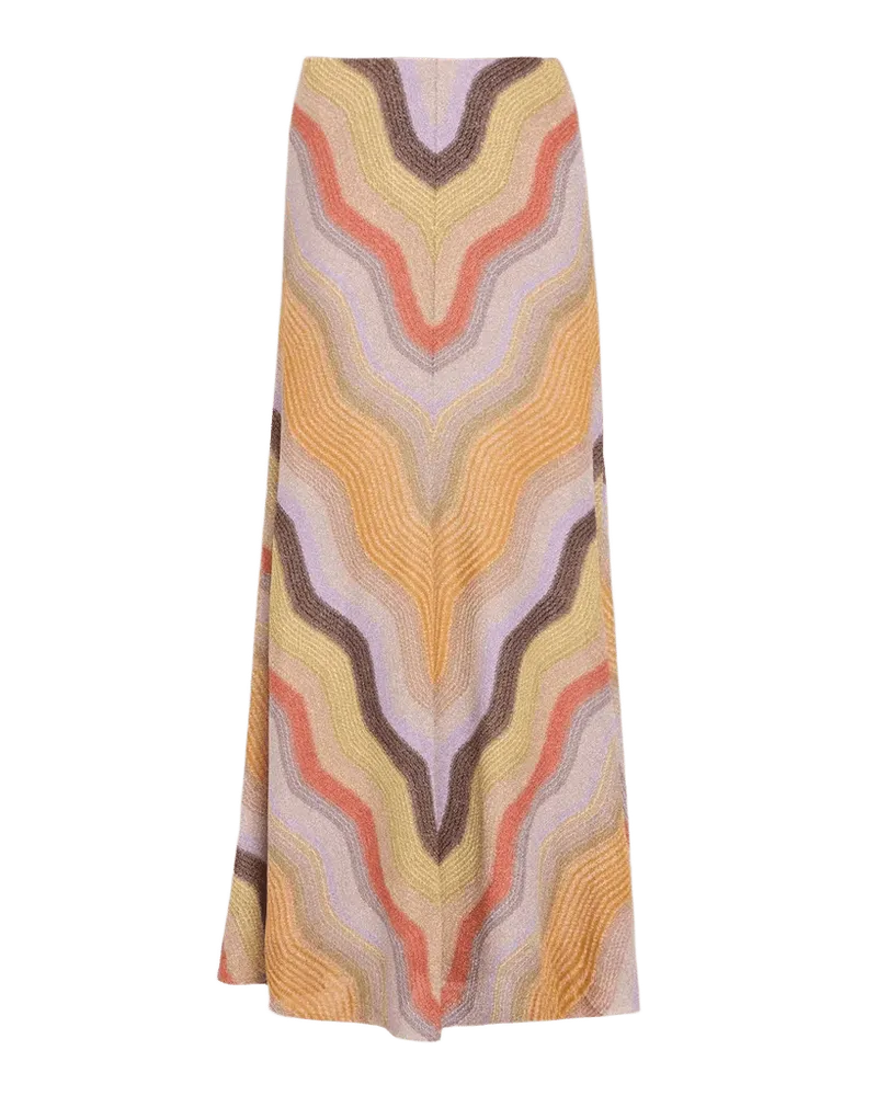 Metallic Chevron Maxi A-Line Skirt