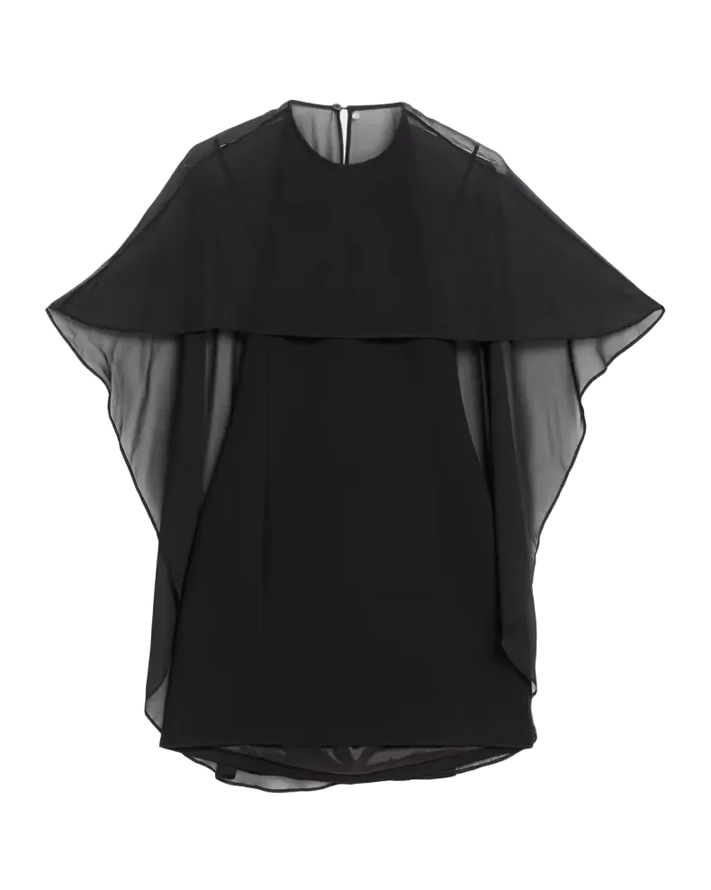 Adela Cape-Sleeve Mini Dress
