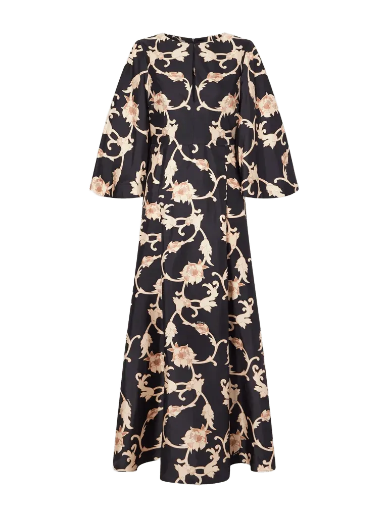 Belle floral-print silk-twill maxi dress
