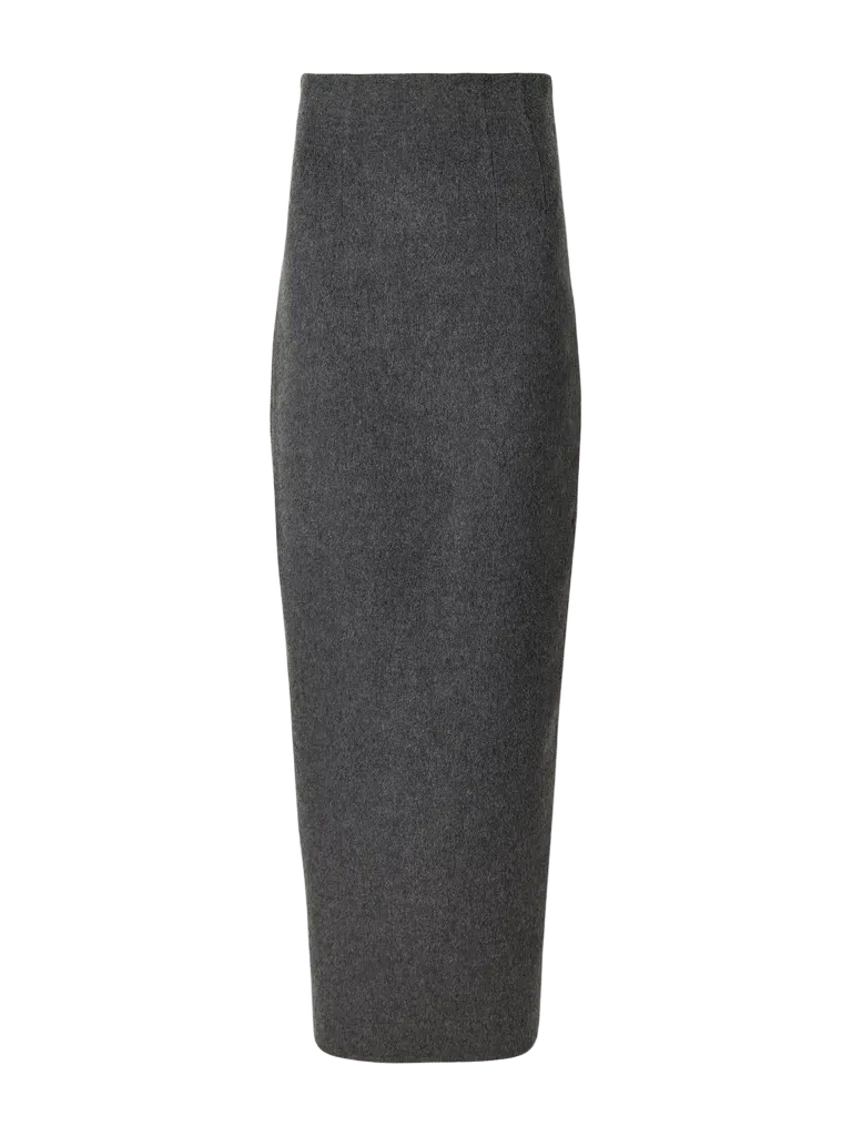 Loxley darted wool, silk and cashmere-blend felt midi skirt