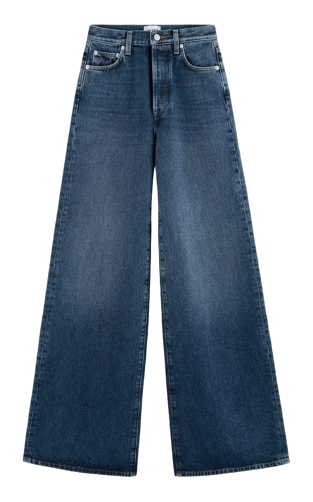 Wide Blue Wash Cotton Jeans