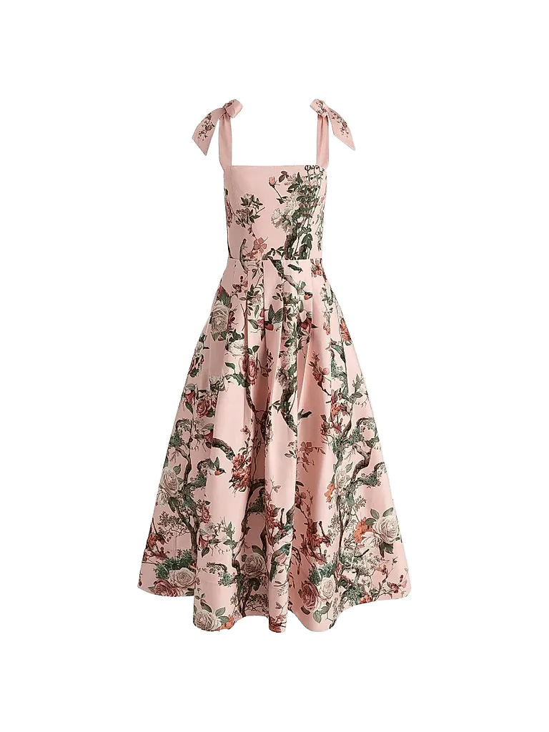 Hana Floral Stretch-Cotton Midi-Dress