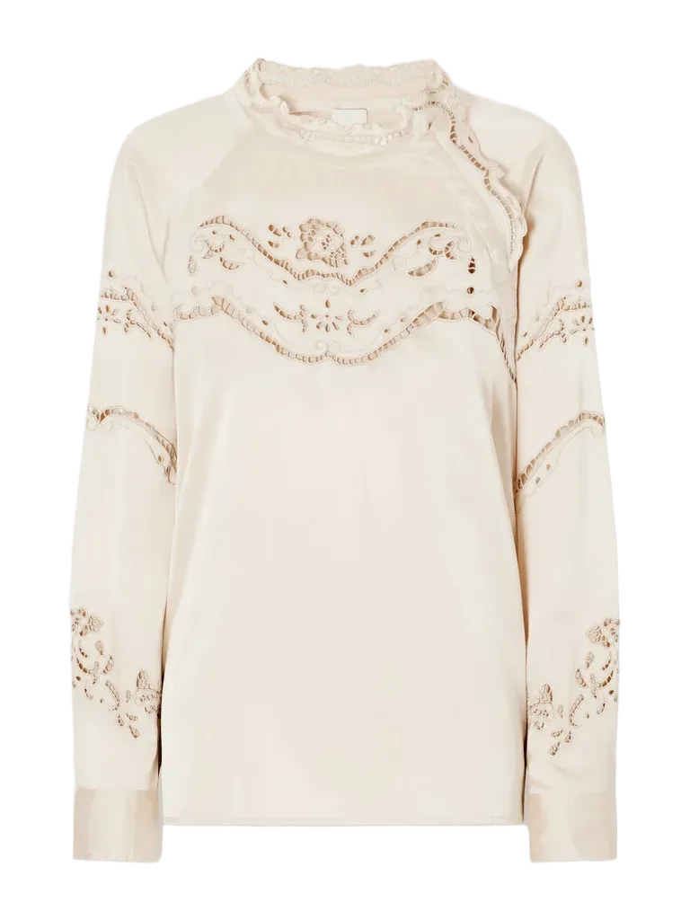 Enelia broderie anglaise silk-blend blouse