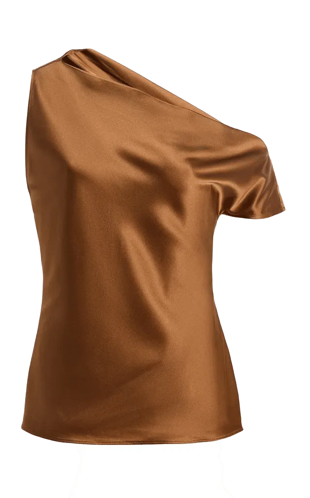 Exclusive The Side Note Silk-Blend Top