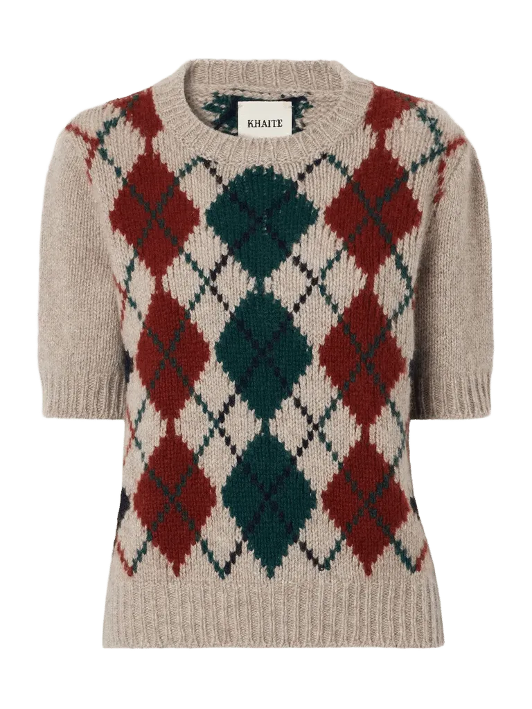 Lisa argyle wool and mohair-blend sweater