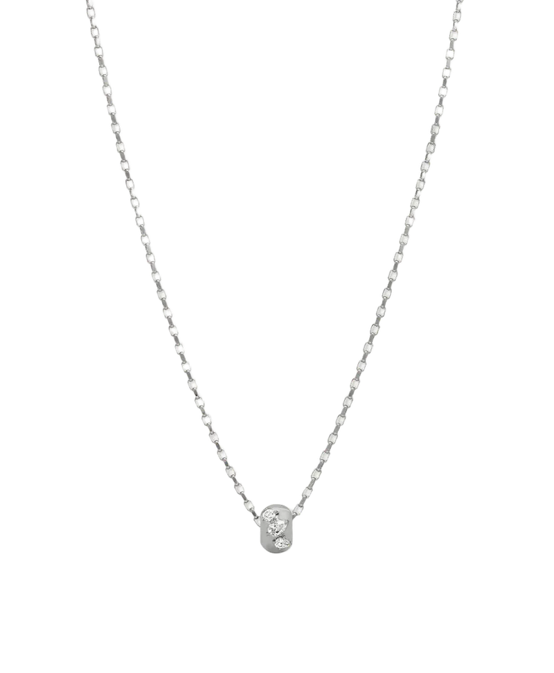 Diamond Pear Cluster Big Bead Necklace on 2mm Italian Chain