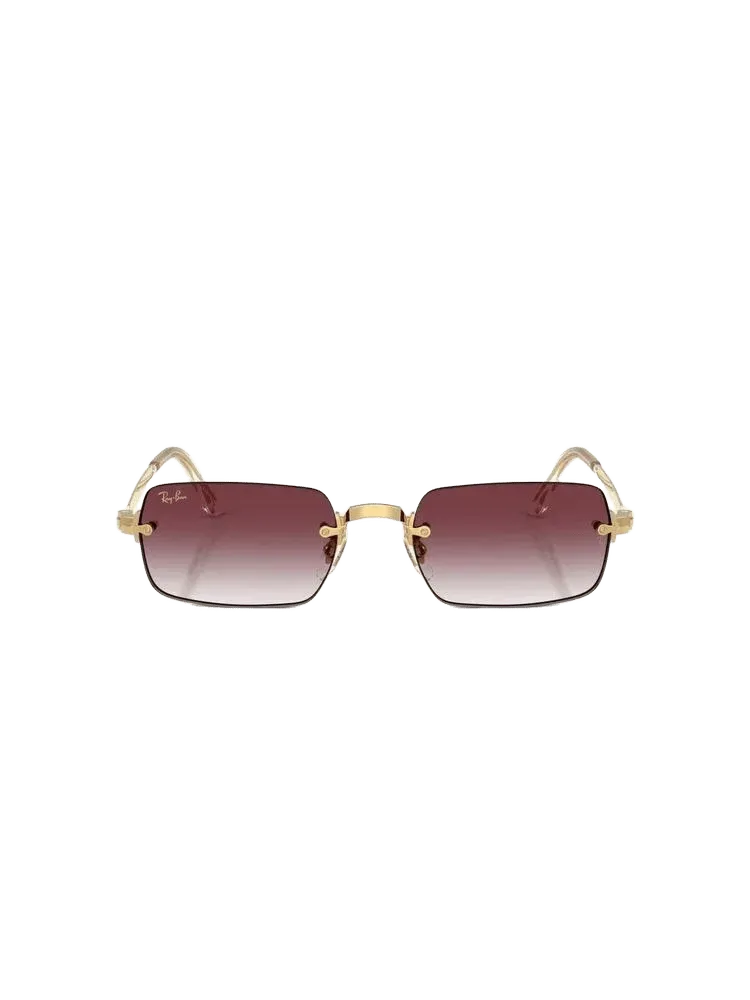 Ray-Ban 0RB3928 Rimless Square Sunglasses — Gold
