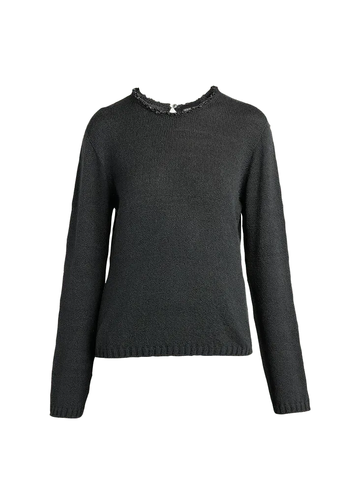 Giorgio Armani Sequin-Trim Silk Knit Sweater