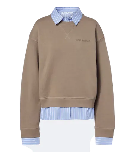 Layered cotton jersey sweatshirt