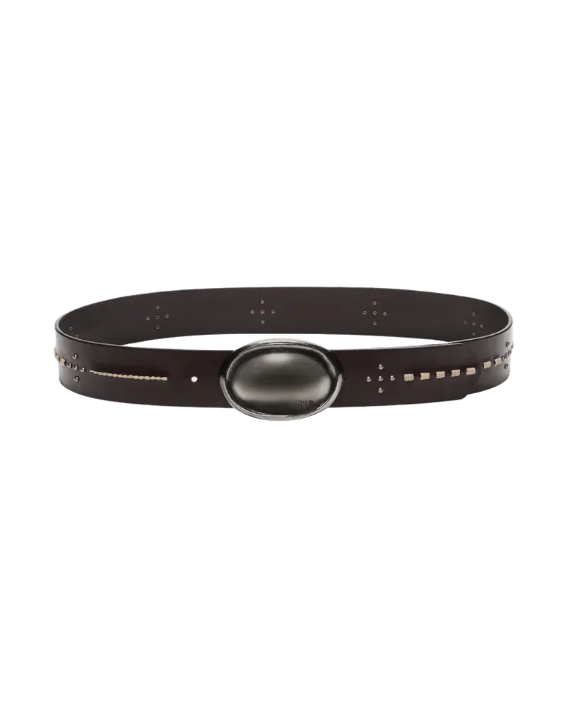 Buckle Bunny Belt with Stitch in Leather