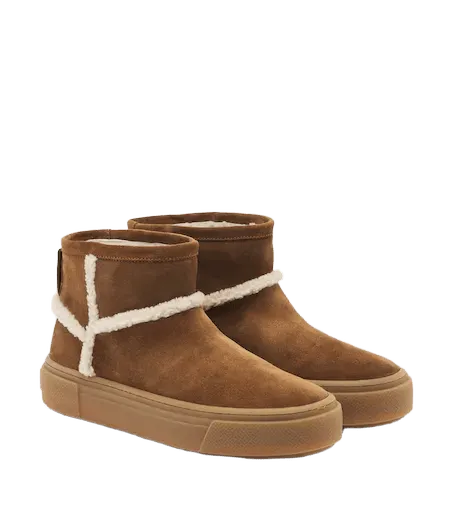 H705 shearling-trimmed suede ankle boots