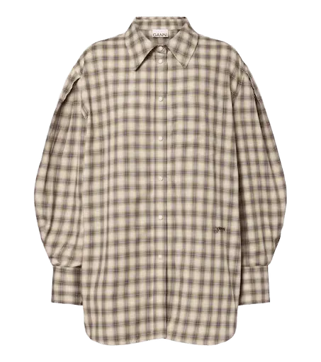 Checked cotton flannel shirt