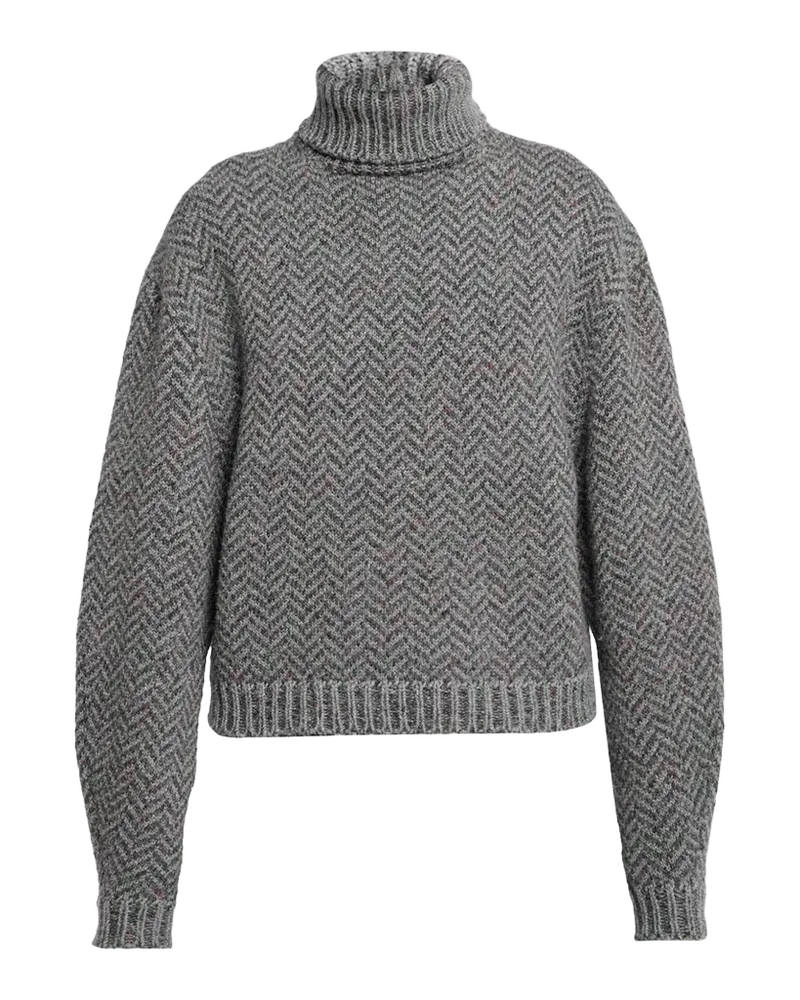 Courtney Cashmere Herringbone Turtleneck Sweater
