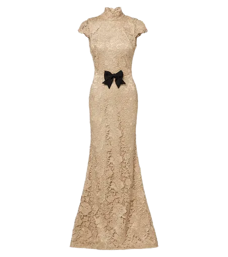 Nottingham open-back guipure lace gown