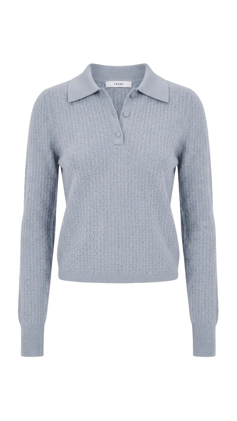 The Long Sleeve Honeycomb Polo Sweater