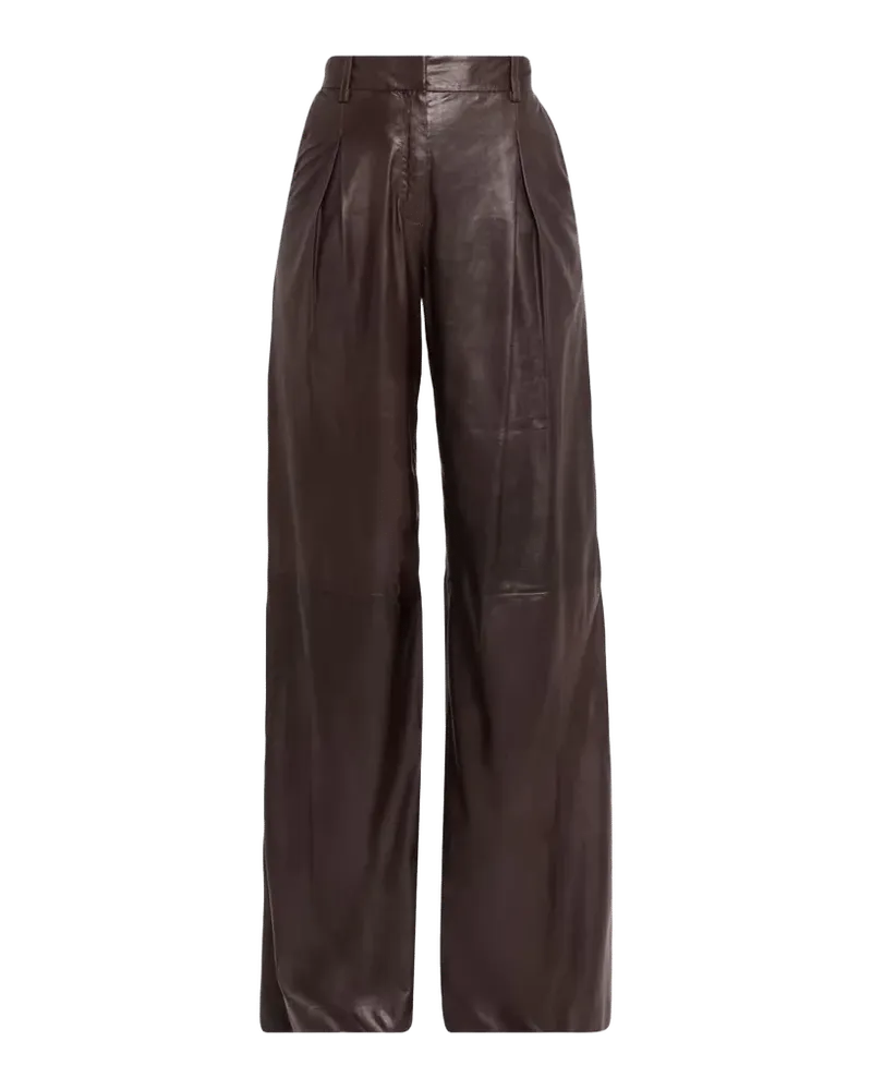 Eliza Leather Wide-Leg Pants
