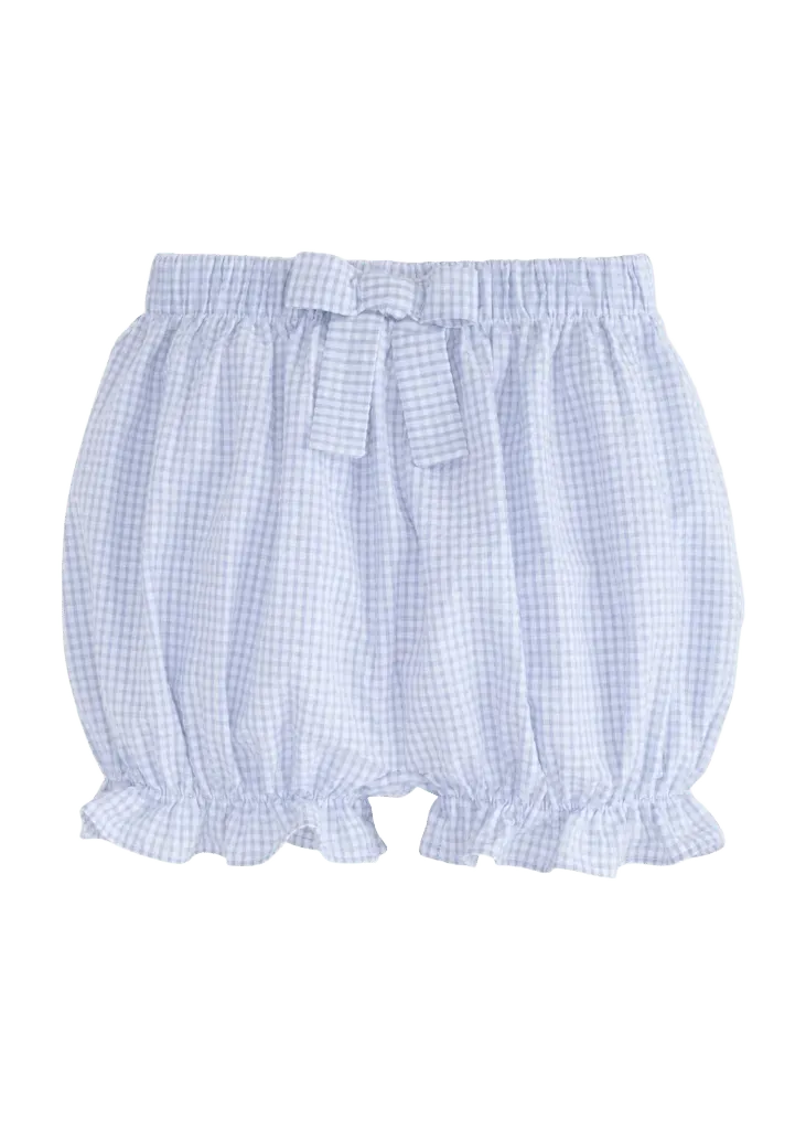 Bow Bloomers - Light Blue Seersucker Gingham