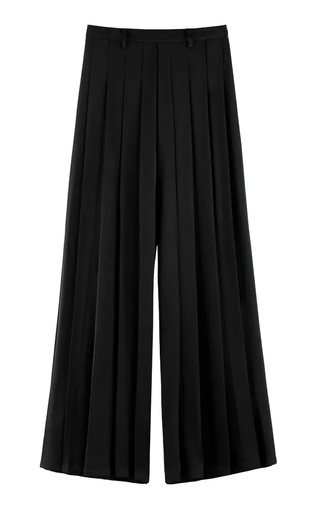 Pleated Silk Pants