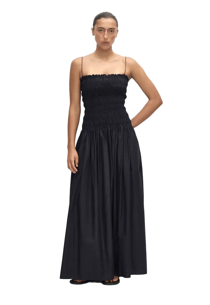 Shirred Drop Waist Dress