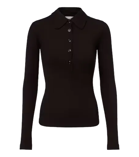 Brea ribbed-knit polo shirt