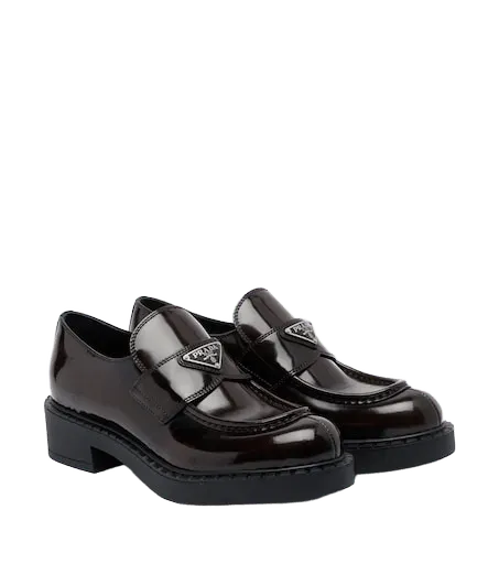 Chocolate leather loafers