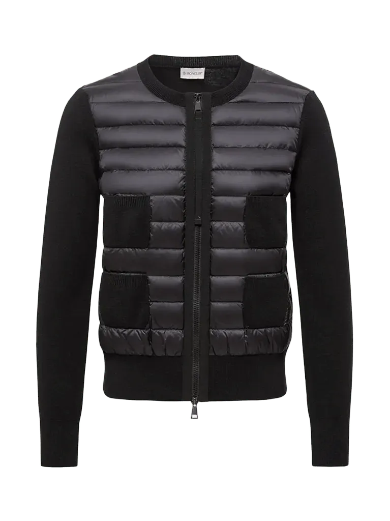 Moncler Merino Wool and Down-Padded Down Cardigan
