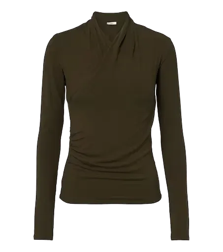 Fixed jersey wrap top