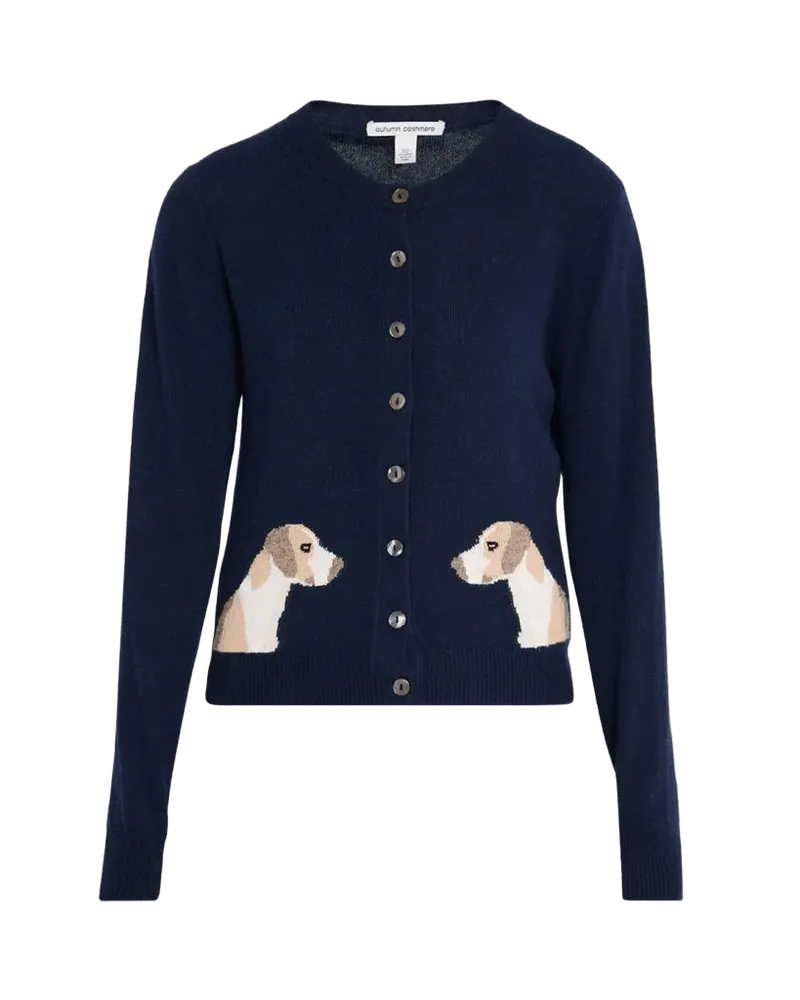 Cashmere Dog Intarsia Cardigan