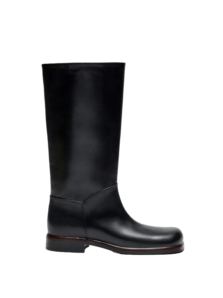 Esme Boots in Shiny Calf - Black