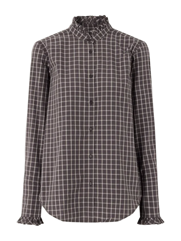 Elio ruffled checked cotton shirt