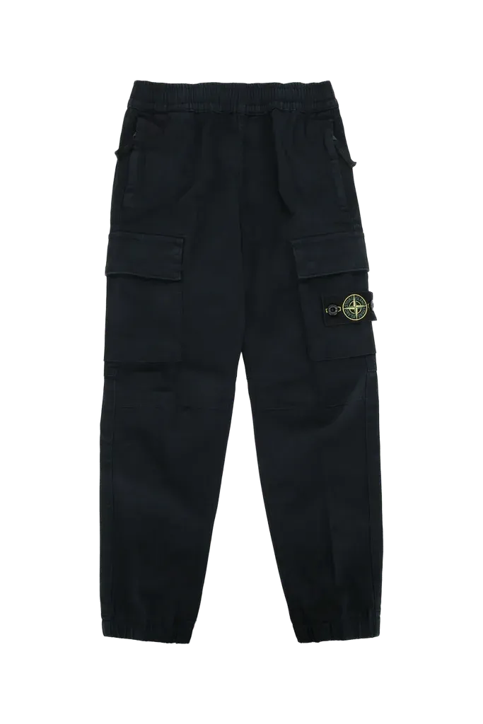 Stone Island Kids Multi-Pocket Cargo Cargo Pants — Navy