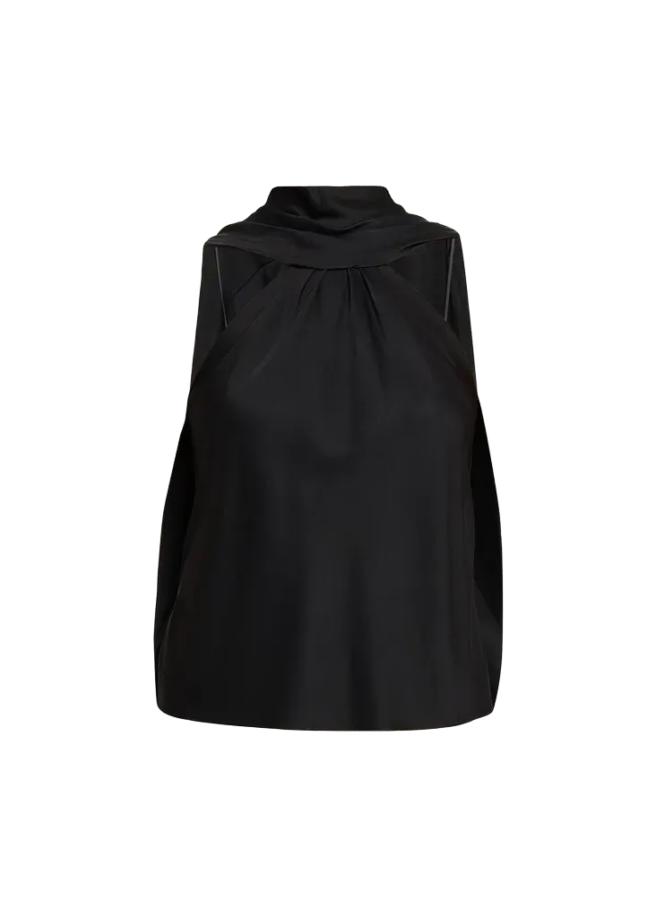 Bella Sleeveless Satin Cape Top