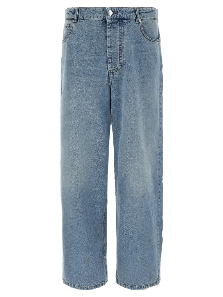 AMI Paris Relaxed Fit Cotton Jeans — Blue