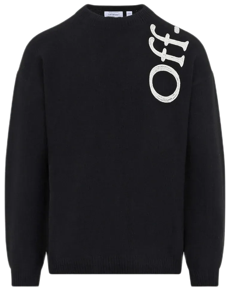 Off-White Intarsia Logo Sweater — Black
