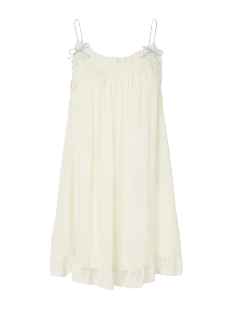 Penelope lace-trimmed silk mini dress