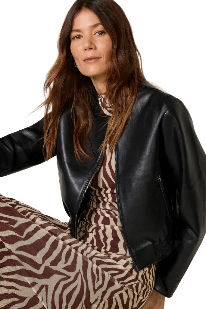 Billie Leather Bomber
