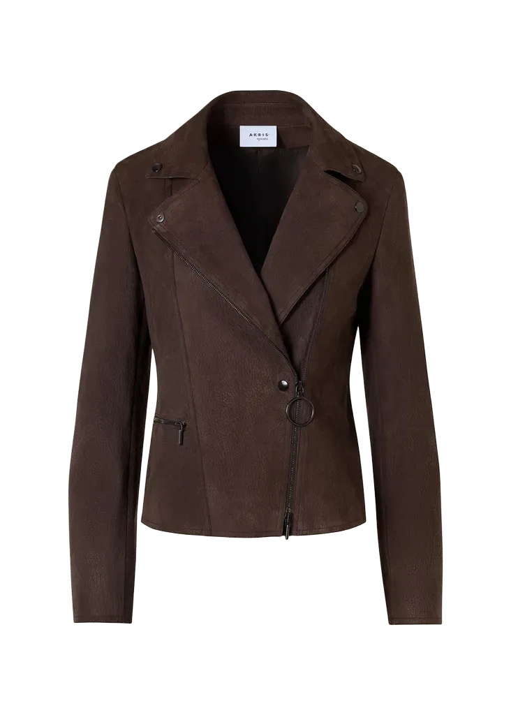Akris punto Suede Motorbike Jacket