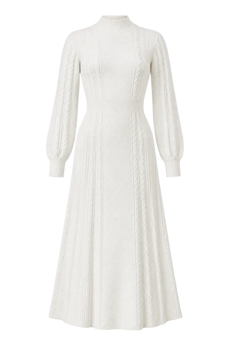 Mixed Stitch Sweater Dress