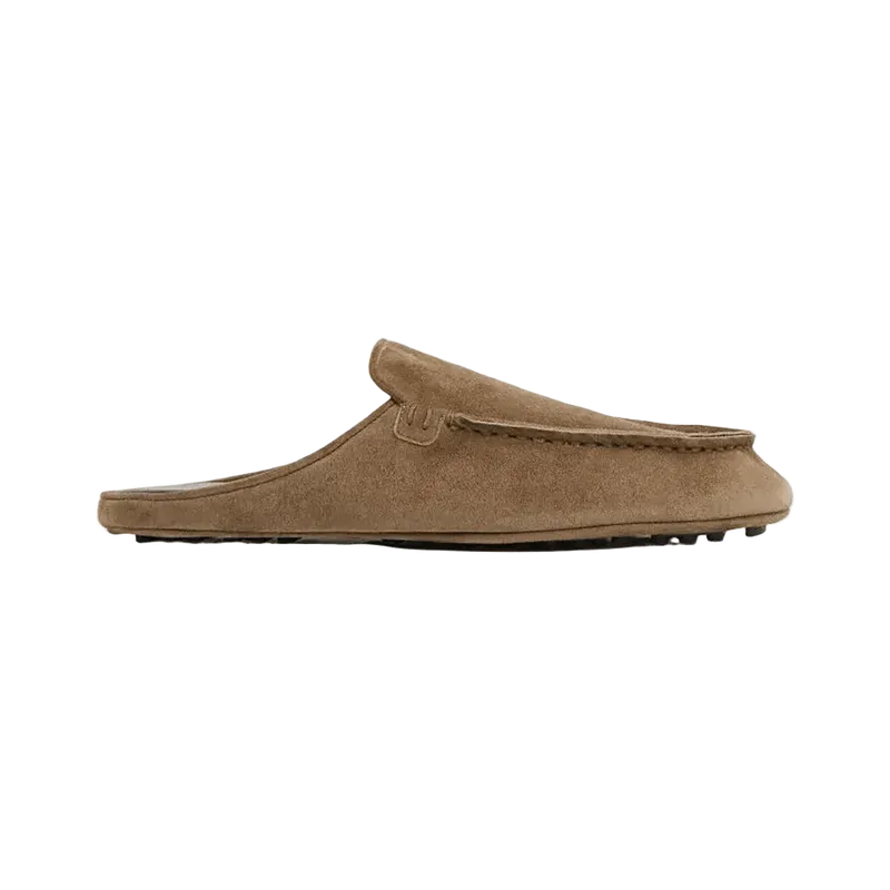 Moccasin Mule in Anise Suede
