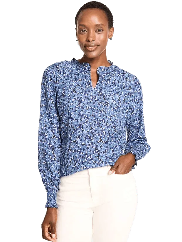 Floral Mirage Shirred Yoke Top