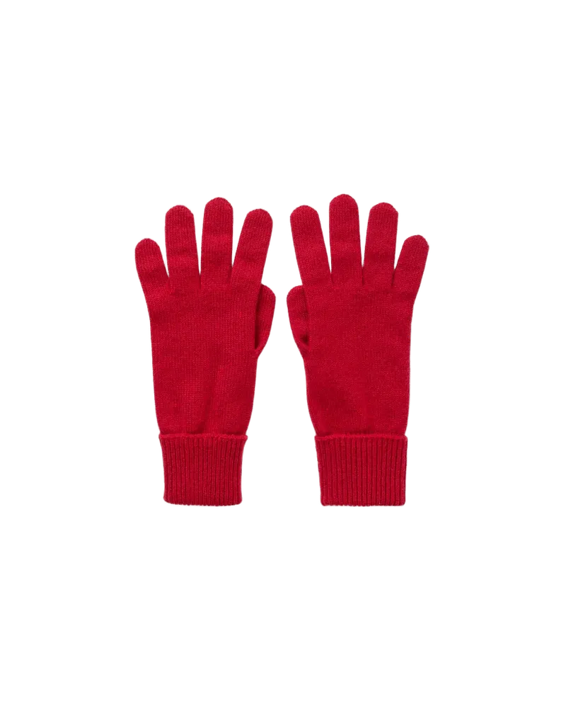 Turnback Cuff Women's Red Cashmere Gloves