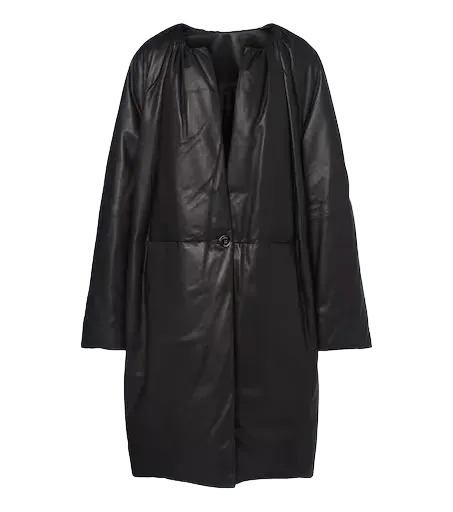 Leather down coat