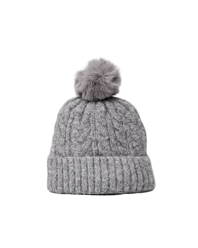 Alpine Cable Beanie with Pom