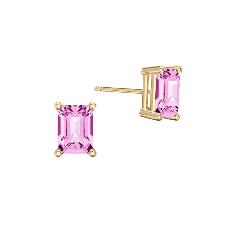 Warren Pink Sapphire Stud Earrings